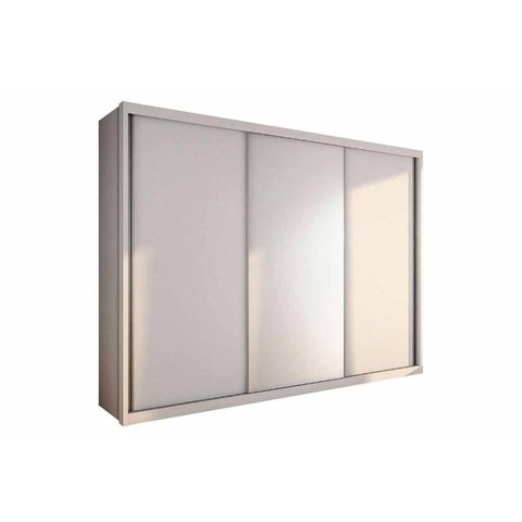 Guarda Roupa Casal 3 Portas de Correr e 6 Gavetas Paradizzo Gold Branco - Novo Horizonte