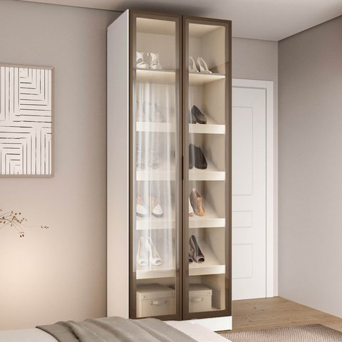 Sapateira Modulada 100% MDF 2 Portas Reflecta Orion CabeCasa MadeiraOriginals Bege
