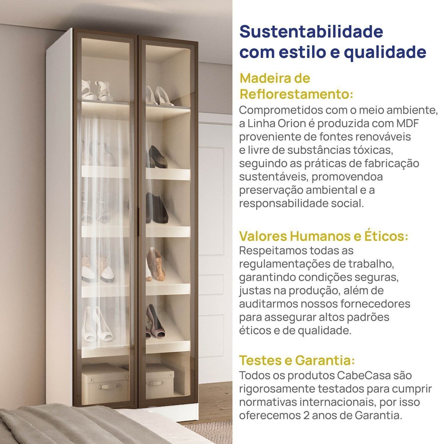 Sapateira Modulada 100% Mdf 2 Portas Reflecta Orion Cabecasa