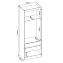 Ver imagem 2 de Armário 2 Portas Módena Modulado 72200 Amêndola Touch / Branco Demóbile