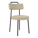 Ver imagem 2 de Cadeira Sala de Jantar Kobe Estofada com Encosto Linho Bege - Desk Design