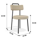 Ver mais imagens de Cadeira Sala de Jantar Kobe Estofada com Encosto Linho Bege - Desk Design