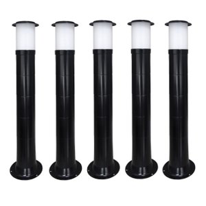 Poste Balizador Luminária Casa Jardim 75cm Preto Kit 5