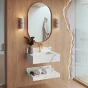 Ver imagem 2 de Bancada em Porcelanato para Banheiro Completa Alto Padrão 60cm X 15cm com Cuba Esculpida Lisboa