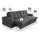 Ver imagem 3 de Sofá Retrátil 2 Lugares 1,50m com Molas Mara Suede Cinza