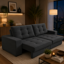 Ver imagem 1 de Sofá Retrátil 2 Lugares 1,50m com Molas Mara Suede Cinza