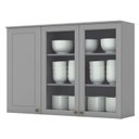 Ver imagem 1 de Armario Aereo 3 Portas Vidro Mdf 120 Cm Americana C363 Cinza Henn
