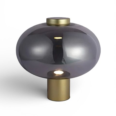 Abajur Mirage Dourado e Fumê Led 1x1w 3000k 300lm