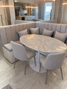 Ver imagem 2 de Mesa de Jantar Saarinen Oval 130x80cm em MDF Pietra Bronze