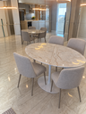 Ver imagem 4 de Mesa de Jantar Saarinen Oval 130x80cm em MDF Pietra Bronze