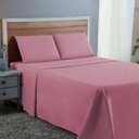Ver imagem 1 de Kit Conjunto Cama Casal Algodão 300 Fios 4 Peças com Elástico e Fronhas:rose