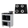 Kit Balcão Cooktop Turim Branco com Fogão Cooktop 4 Bocas Chamalux - 1
