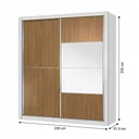 Ver imagem 4 de Guarda Roupa Casal com Espelho 100% MDF 2 Portas de Correr 4 Gavetas London Prime Yescasa Branco