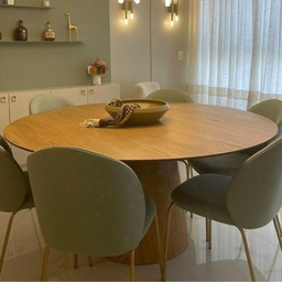 Mesa de Jantar Redonda Cone 120 Cm Freijó Personal Moveis Design Mesa de Jantar Cone Marrom - 2