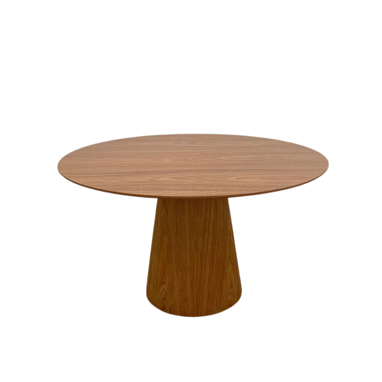 Mesa de Jantar Redonda Cone 120 Cm Freijó Personal Moveis Design Mesa de Jantar Cone Marrom