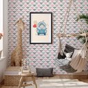 Ver imagem 1 de Papel de Parede Geométrico Triângulos Rosa Cinza e Branco