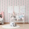 Papel de Parede Geométrico Triângulos Rosa Cinza e Branco - 3