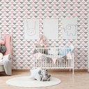 Ver imagem 3 de Papel de Parede Geométrico Triângulos Rosa Cinza e Branco