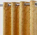 Ver imagem 2 de Cortina Jacquard Sala e Quarto 5,00x2,80 Dourado Ilhós Quadrado Cromado