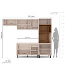 Ver imagem 6 de Cozinha Koya 4 Peças 270x214cm Armários Aéreos Balcão 2 Portas Torre Quente Creme 250029