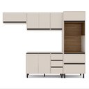 Ver imagem 3 de Cozinha Koya 4 Peças 270x214cm Armários Aéreos Balcão 2 Portas Torre Quente Creme 250029