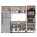 Ver imagem 4 de Cozinha Koya 4 Peças 270x214cm Armários Aéreos Balcão 2 Portas Torre Quente Creme 250029