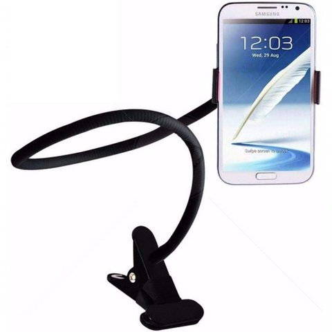 Suporte Universal Flexível Celular Articulado 360 para Cama Mesa Preto