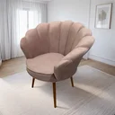 Ver imagem 2 de Kit 2 Poltronas Pétala Veludo Rose Pés Palito - Bela Móveis