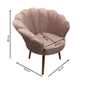 Ver imagem 4 de Kit 2 Poltronas Pétala Veludo Rose Pés Palito - Bela Móveis