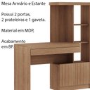 Ver imagem 3 de Mesa Conjunto para Escritório Home Office Me4143 Mdp Amendoa - Gran Belo