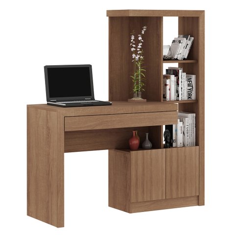 Mesa Conjunto para Escritório Home Office Me4143 Mdp Amendoa - Gran Belo