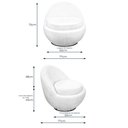 Ver imagem 5 de Poltrona Orgânica Kaira Giratória Bouclé Sheep Off White - Nexta Casa