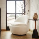 Ver imagem 2 de Poltrona Orgânica Kaira Giratória Bouclé Sheep Off White - Nexta Casa