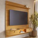Ver imagem 6 de Painel Tv 60 Pol Bancada Suspensa 160cm com Led Zali Naturale C05 - Mpozenato