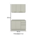 Ver imagem 4 de Cozinha Compacta Fineze 6 Portas 2 Gavetas com Tampo 100% MDF Areia Hp - Henn