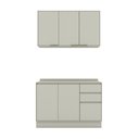 Ver imagem 2 de Cozinha Compacta Fineze 6 Portas 2 Gavetas com Tampo 100% MDF Areia Hp - Henn