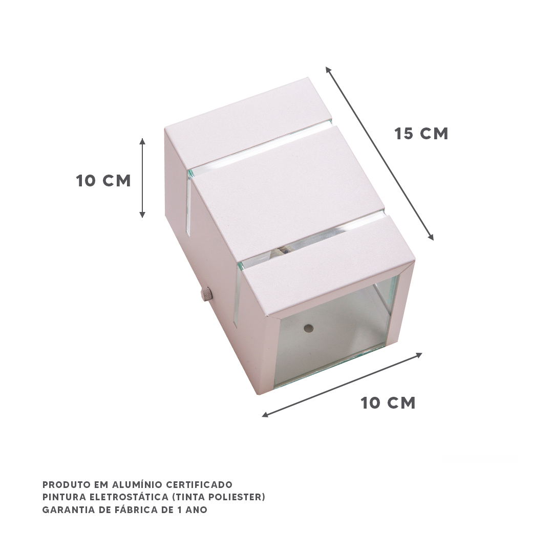 Arandela 2 Focos E 2 Frisos Externa Parede Muro Ar1510: Cor Branco - 2