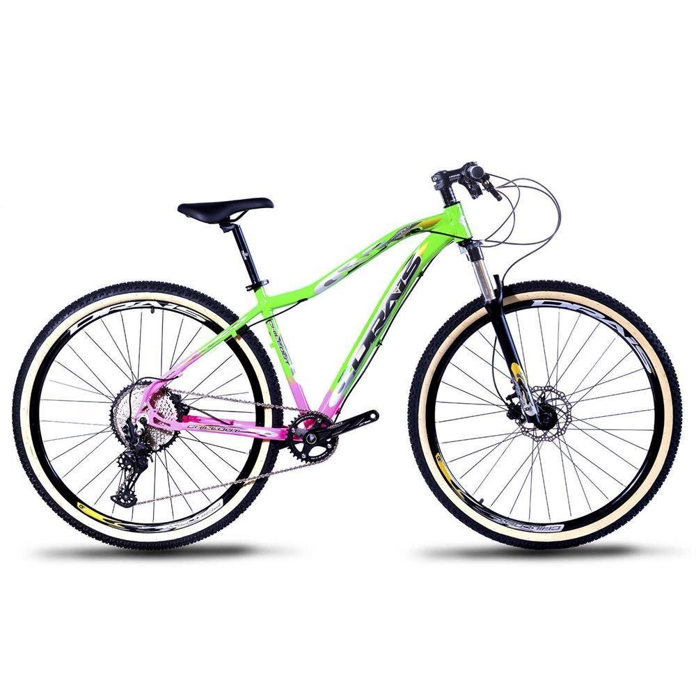 Bicicleta Aro 29 Drais 12V Câmbio Deore Shimano 19'' Verde/Rosa - H399 - 1