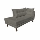 Ver imagem 2 de Divã Recamier Troya 1,80 Cm Lado Direito Linho Cinza