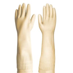 2 Pares Luva Comprida Borracha Impermeável Isolante - 4