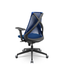Ver imagem 3 de Cadeira Plaxmetal Bix X+ Base Italia Mecanismo Slider Tela Azul Assento Poliéster Azul