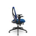 Ver imagem 2 de Cadeira Plaxmetal Bix X+ Base Italia Mecanismo Slider Tela Azul Assento Poliéster Azul