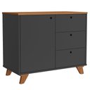 Ver imagem 1 de Balcão para Escritório Home Office Multiuso Lugano A02 Freijó Preto - Lyam Decor