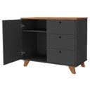 Ver imagem 6 de Balcão para Escritório Home Office Multiuso Lugano A02 Freijó Preto - Lyam Decor