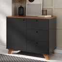 Ver imagem 2 de Balcão para Escritório Home Office Multiuso Lugano A02 Freijó Preto - Lyam Decor