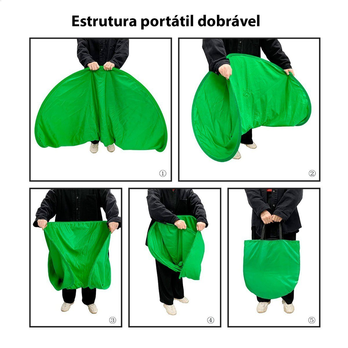 Fundo Fotográfico Chroma Key Verde 142cm Portátil com Bolsa T-photo U UNICA UNICA - 7