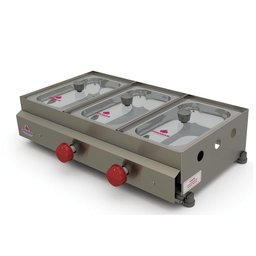 Molheira 3 Cubas a Gás Progás com Visor de Vidro Pr-03g - 1
