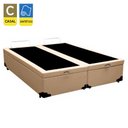 Ver imagem 2 de Cama Box Baú Casal Bipartido Sintético Bege Emth 138x188x40