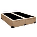 Ver imagem 4 de Cama Box Baú Casal Bipartido Sintético Bege Emth 138x188x40
