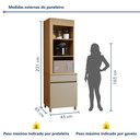 Ver imagem 3 de Paneleiro Torre Angular 1 Porta 1 Gaveta 65cm 100% MDF Realeza Premium Bege/Carvalho/Greige